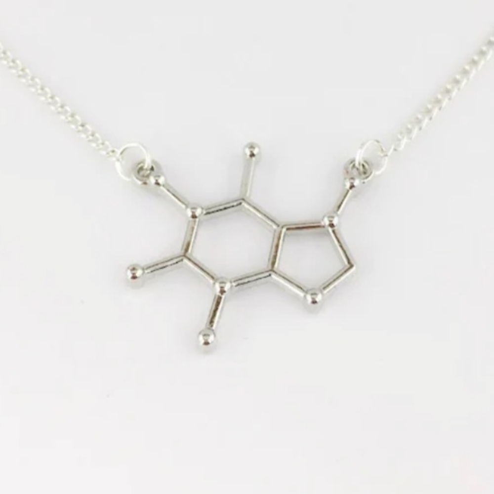 Elegant Silver Molecular Necklace